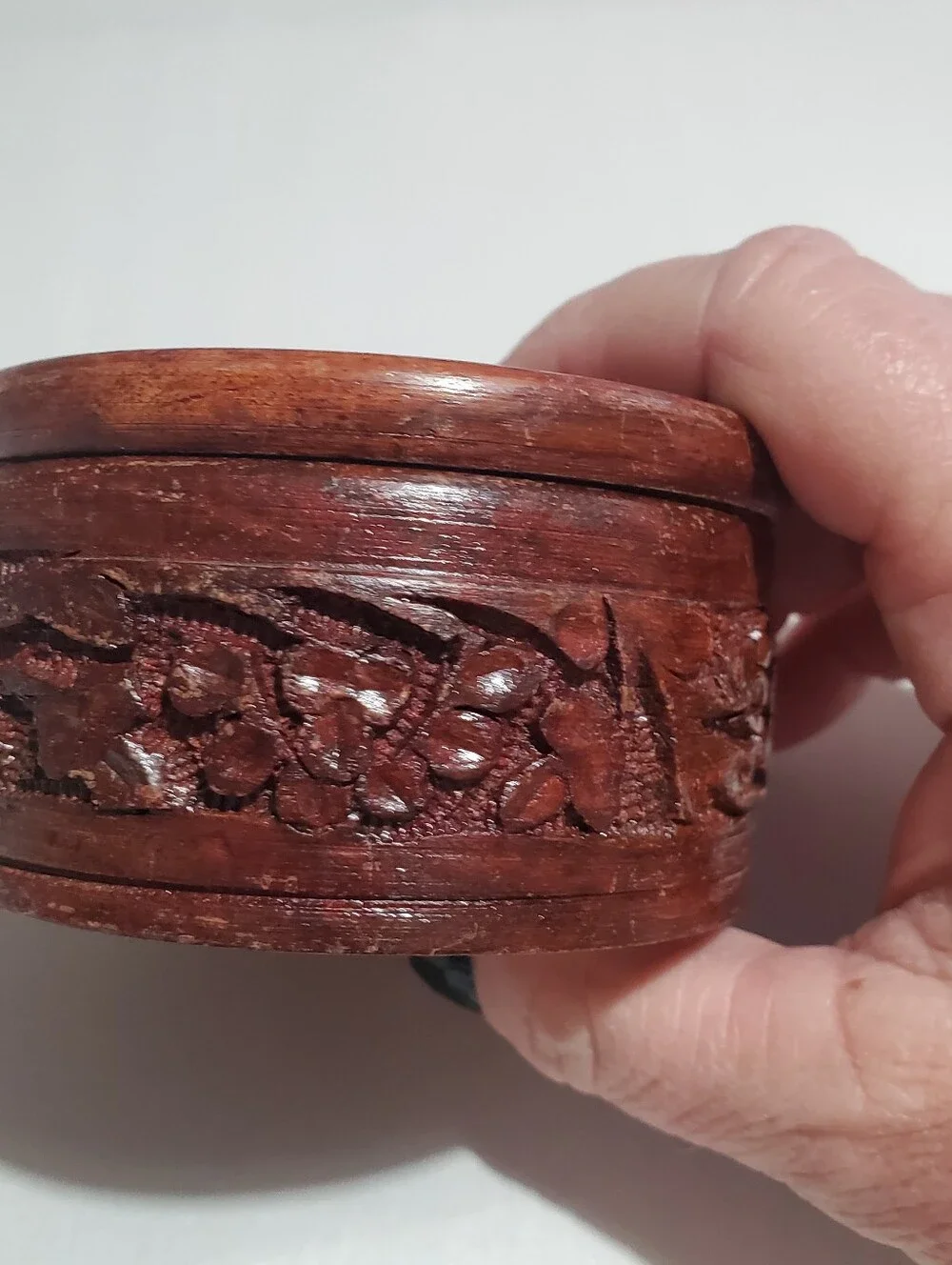 Wood Hand Carved Trinket Box. Storage. Deco. Modern Small